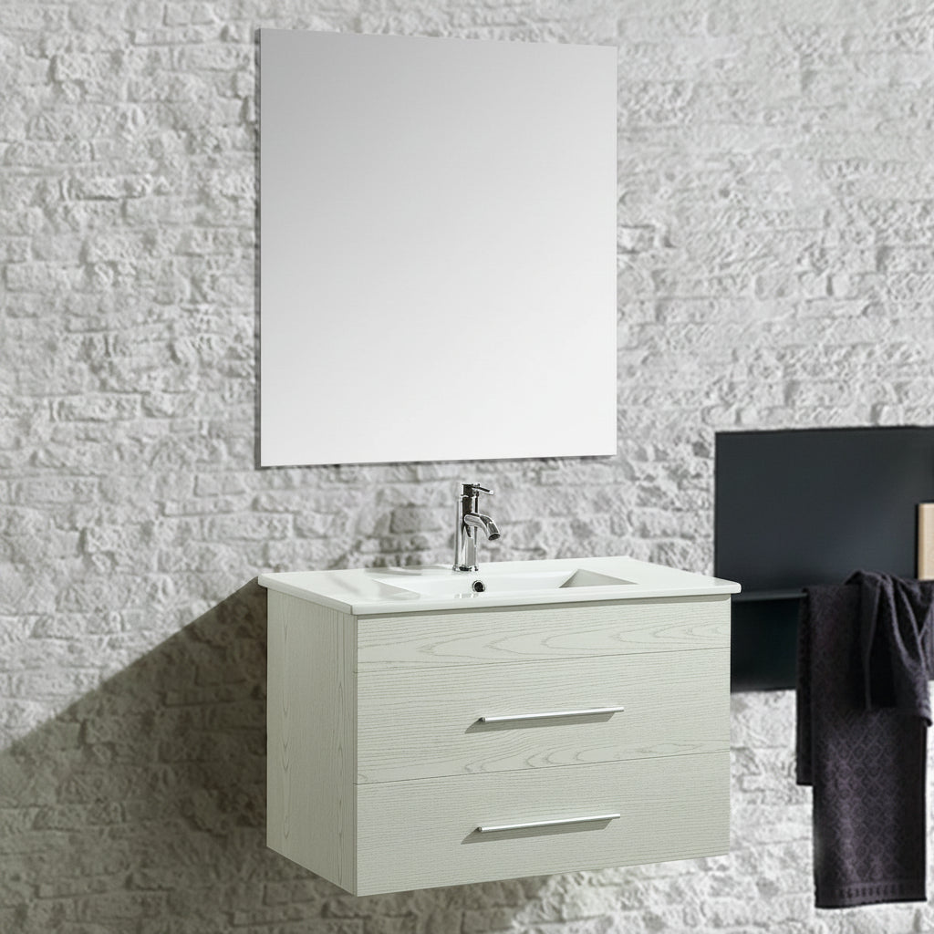 Mobile Arredo Bagno Giove 80 cm Sospeso Moderno Bianco