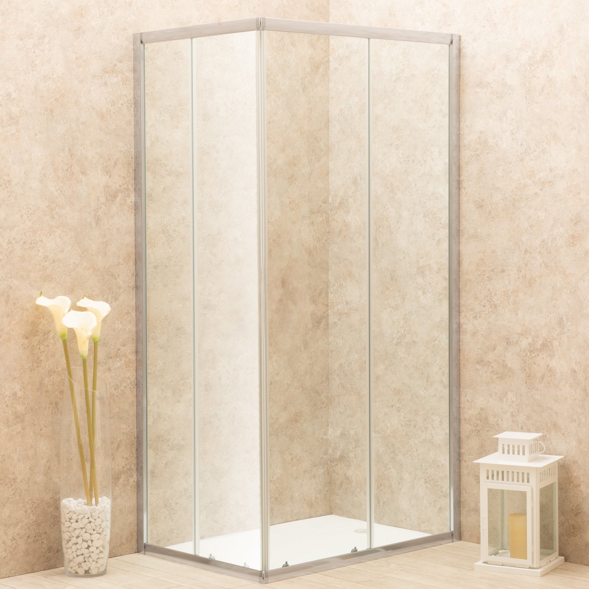 Cabina Doccia Regolabile Reversibile 87x113cm Vetro 6mm Trasparente