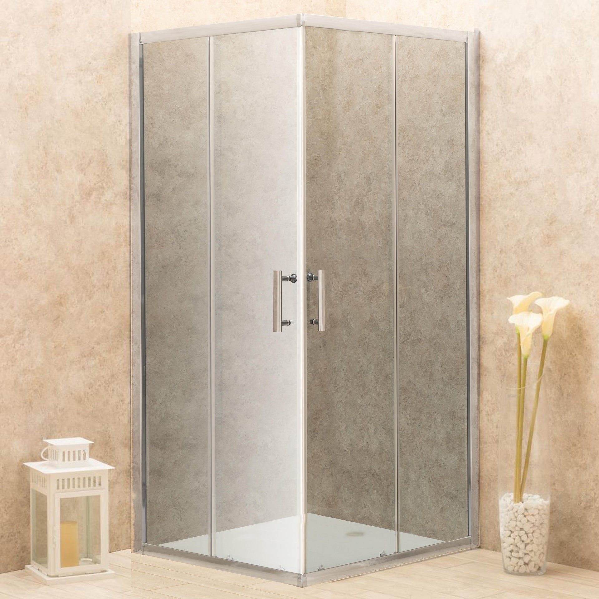 Box Doccia Itria 80x80cm Quadrato Vetri Fume' 6mm