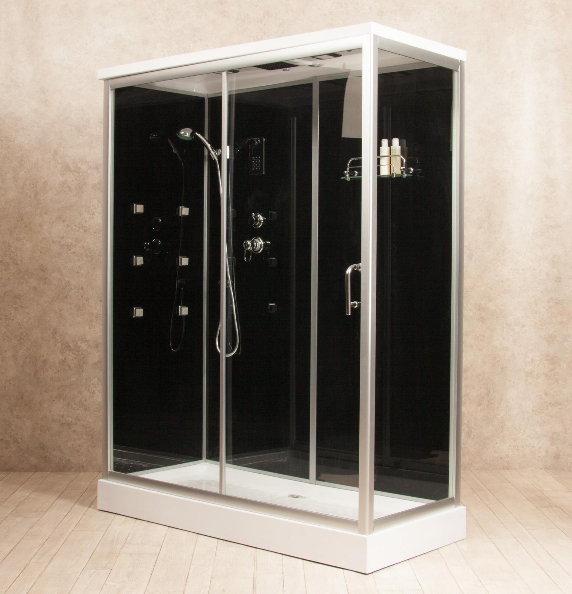 Box Doccia Black Air 70x120cm Sinistra Idromassaggio Multifunzione