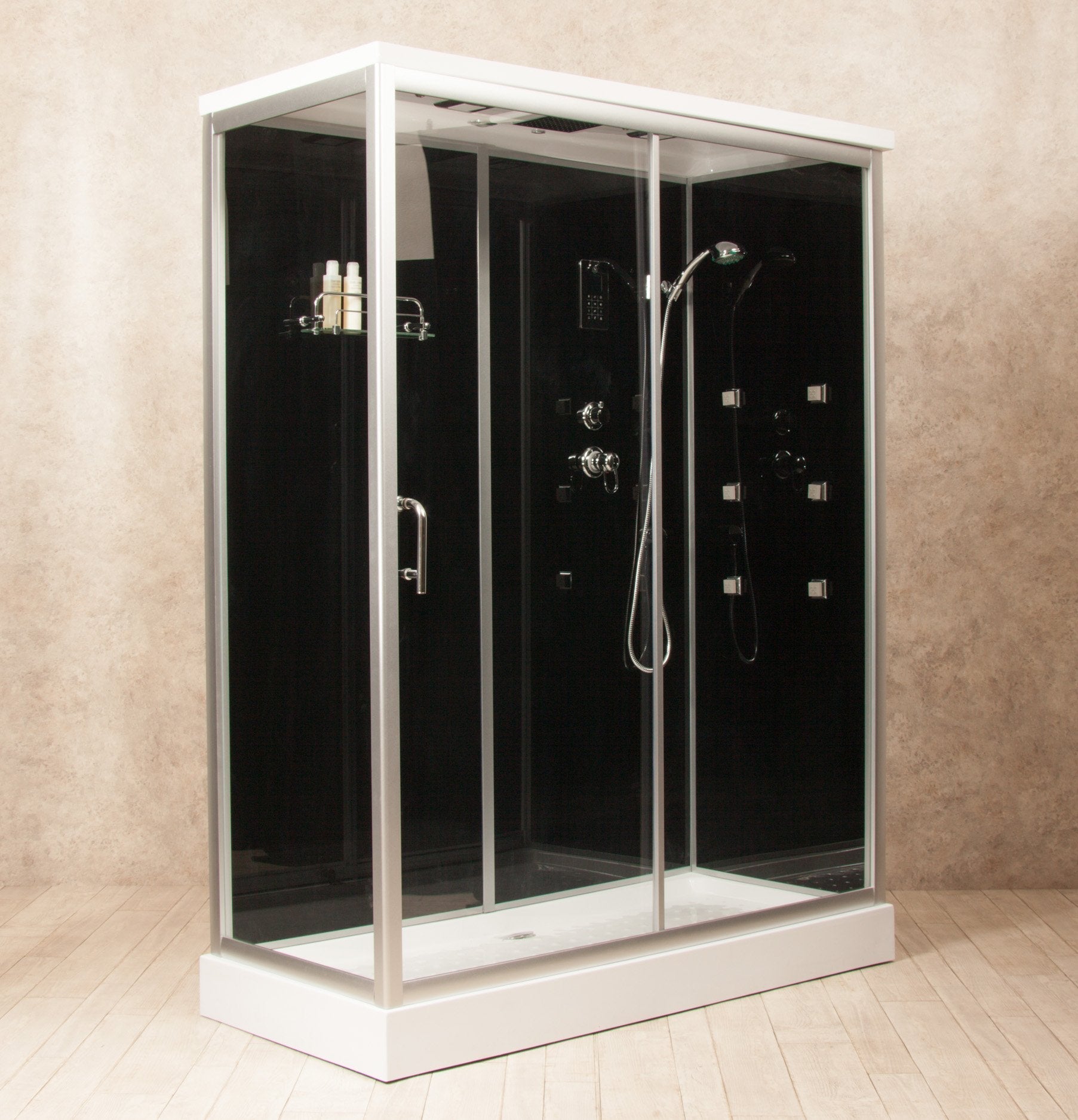 Box Doccia Black Air 70x140 Destra Idromassaggio Multifunzione