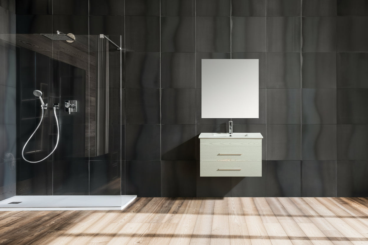 Mobile Arredo Bagno Giove 80 cm Sospeso Moderno Bianco