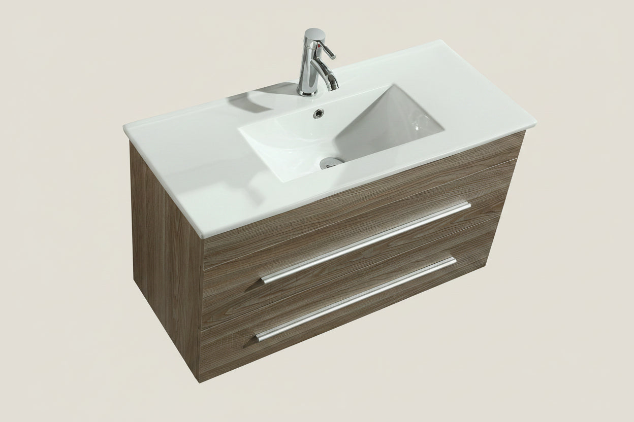 Mobile Arredo Bagno Angy 90 cm Sospeso Moderno Rovere