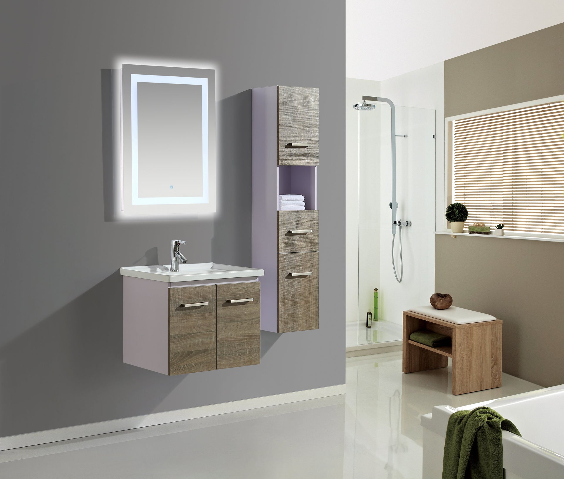 Mobile Arredo Bagno Istambul 60 cm Spazioso + Colonna Arredo
