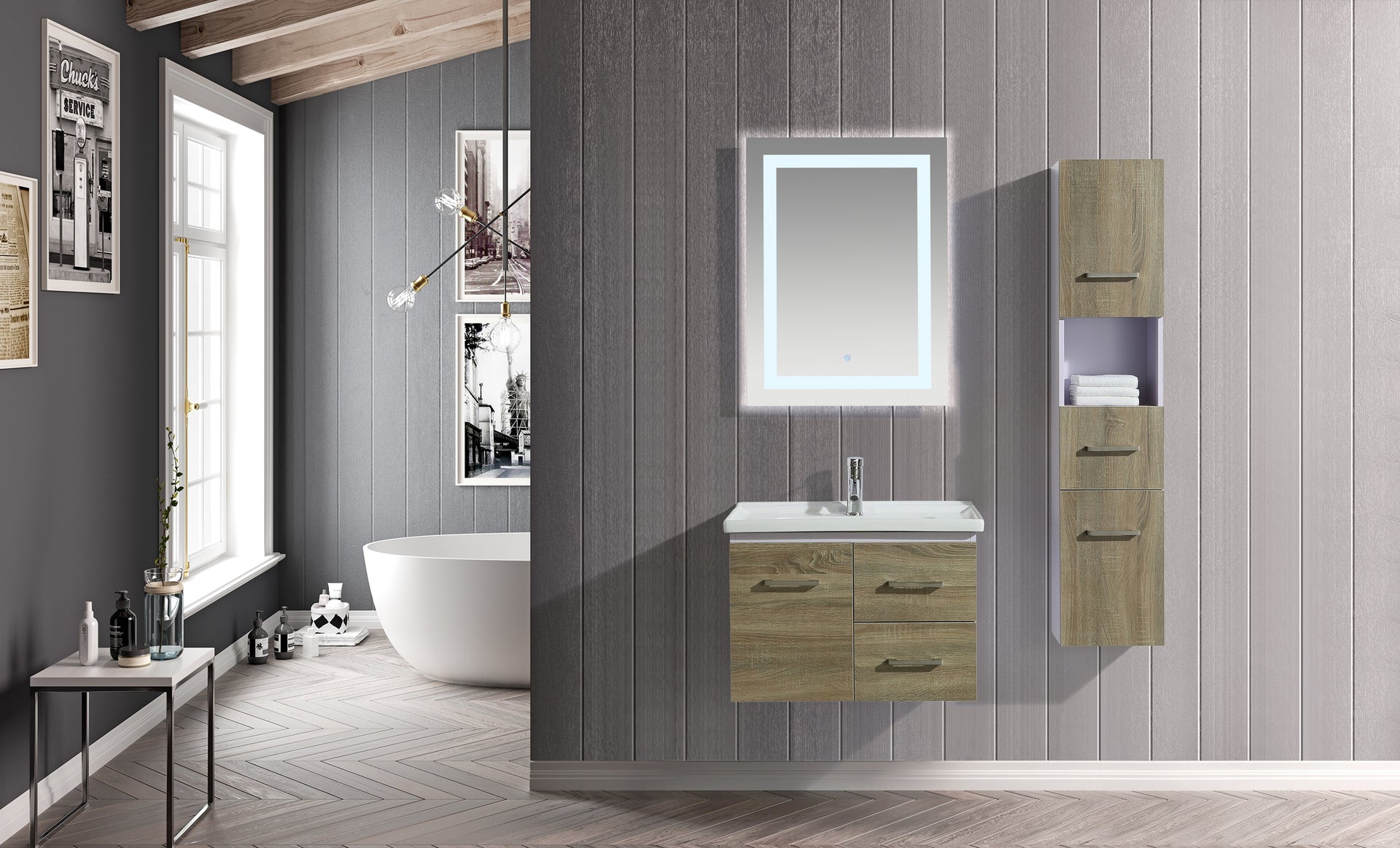 Mobile Arredo Bagno Istambul 70 cm Spazioso + Colonna Arredo