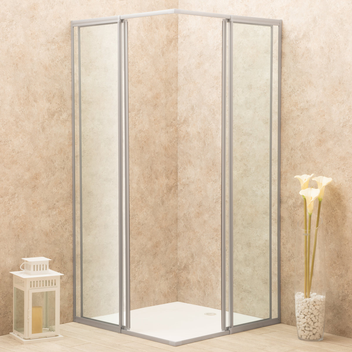 Box doccia 70-90 × 70-90 cm vetro trasparente - Regolabile al centimetro