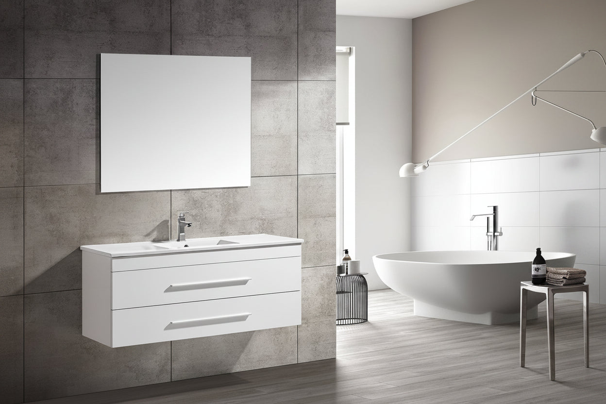 Set Mobile Arredo Bagno Urban Stone Bianco 120cm