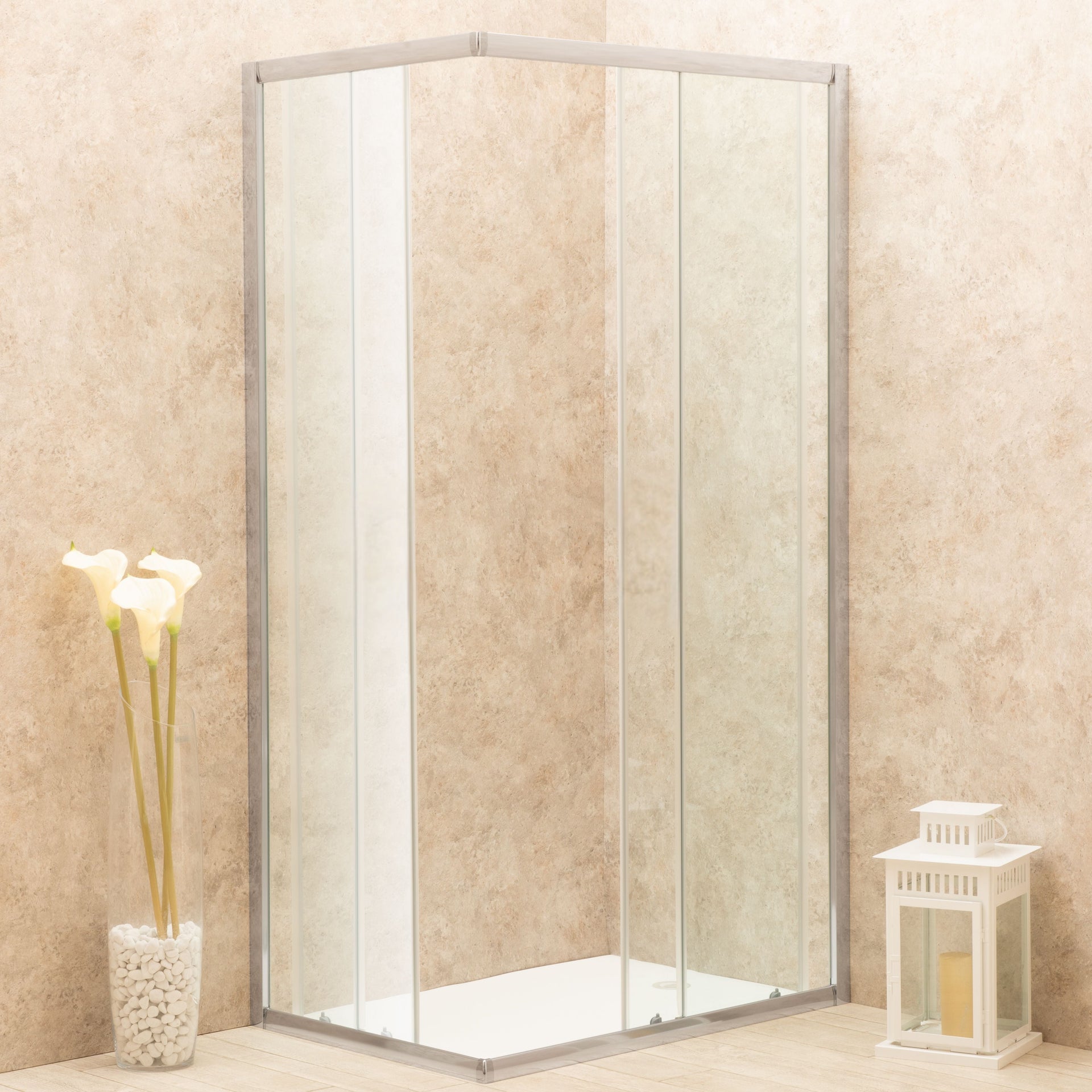 Cabina Doccia Regolabile Reversibile 78x103cm Vetro 6mm Trasparente