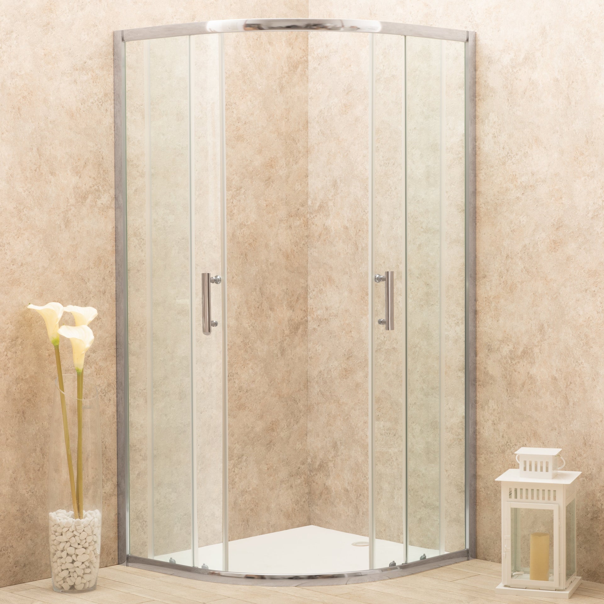 Box Doccia Itria 80x80cm Semicircolare Vetri 6mm Trasparente
