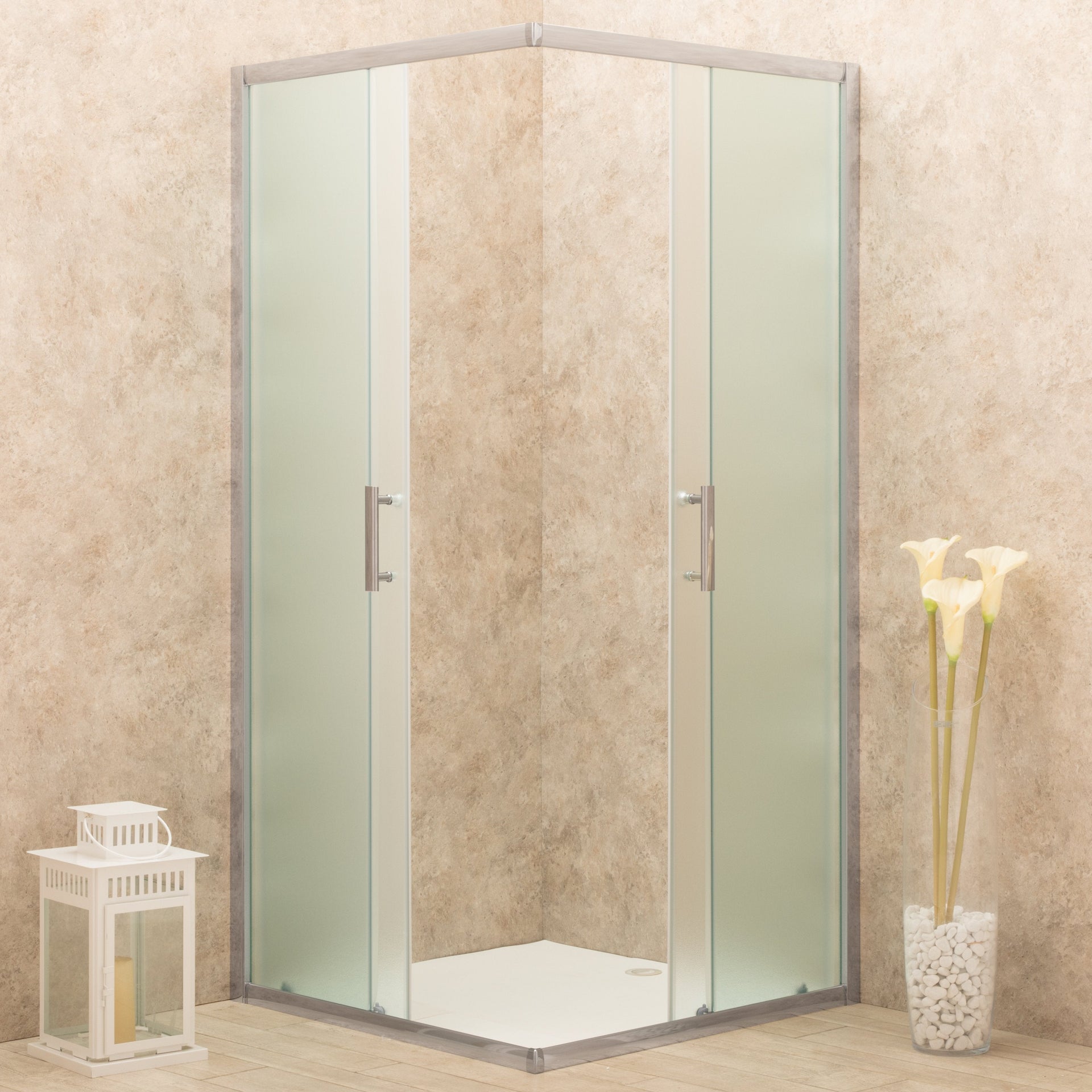 Box Doccia Itria 90x90cm Quadrato Vetri Satinati 6mm
