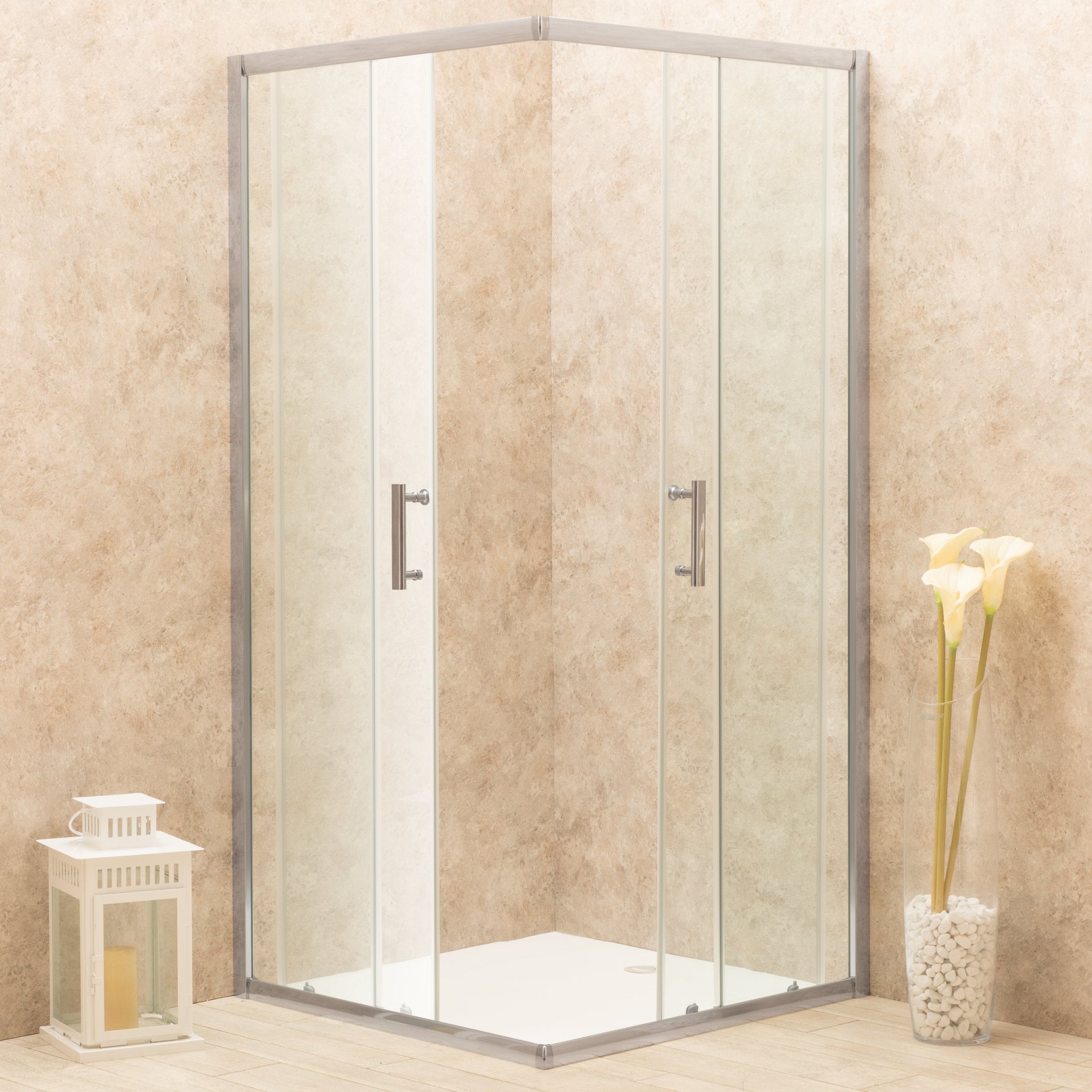 Box Doccia Itria 80x80cm Quadrato Vetri Trasparenti 6mm