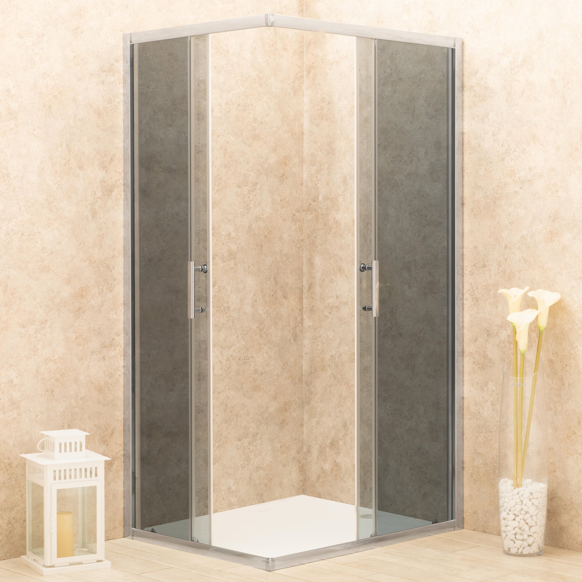 Box Cabina Doccia Itria 90x90cm Quadrato Vetri Fume' 6mm