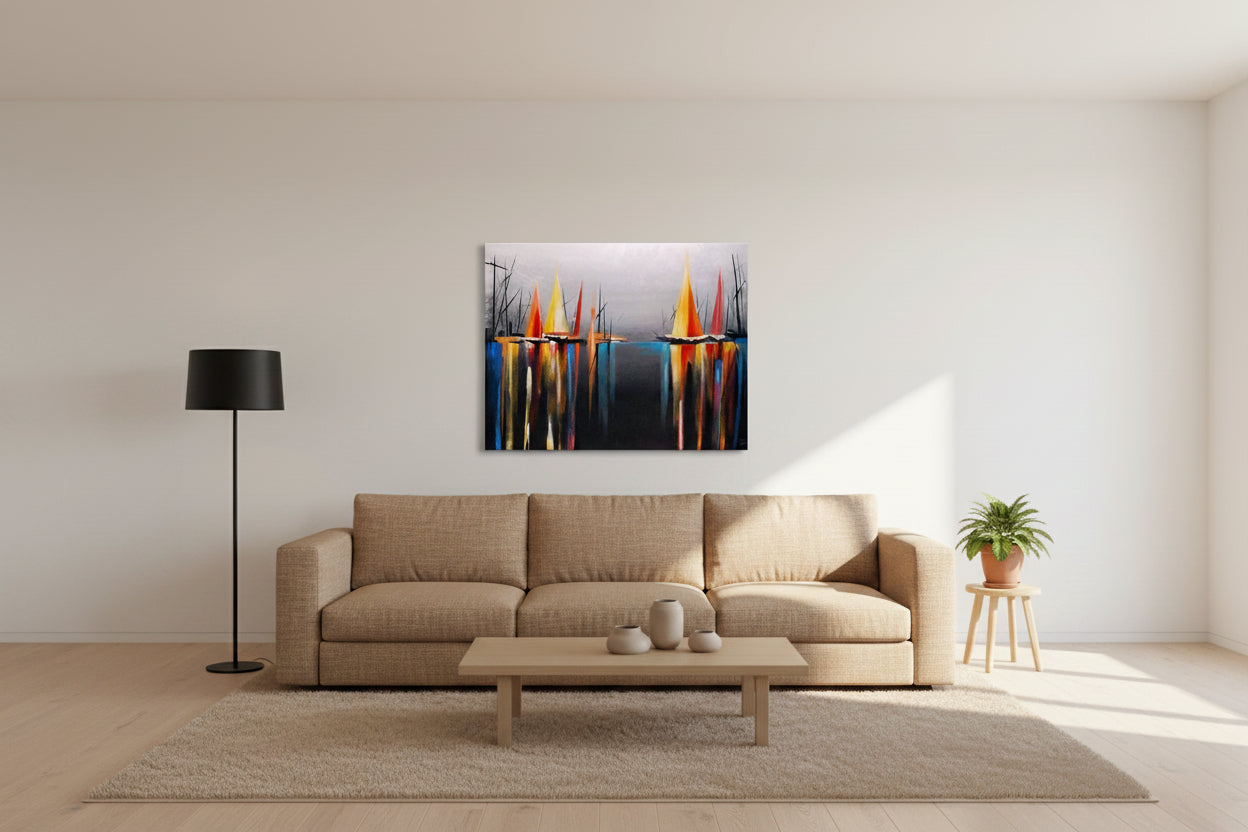 Quadro Dipinto a Mano su Tela 40x60cm Paesaggistico N42