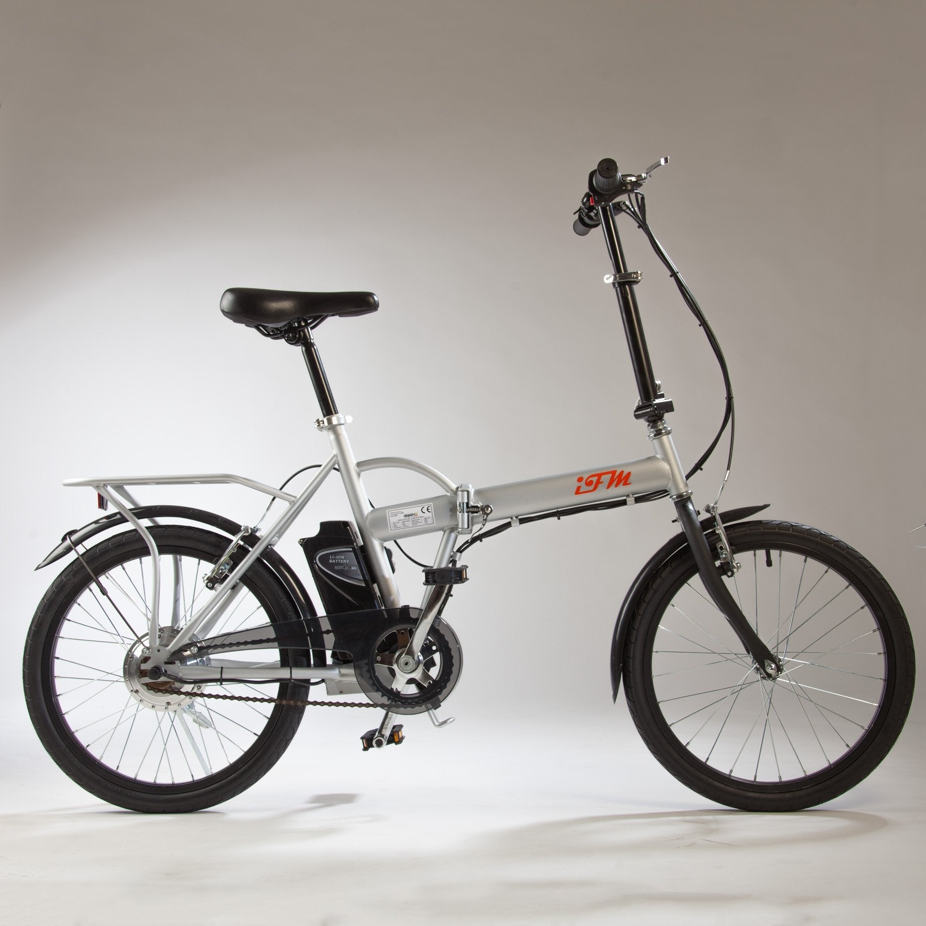 Bicicletta Elettrica IFM Grigia Pieghevole Batteria Litio da 36V/6Ah