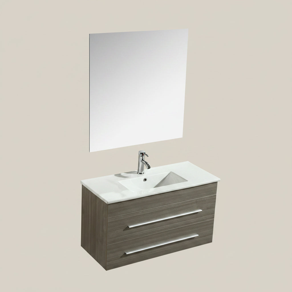 Mobile Arredo Bagno Angy 90 cm Sospeso Moderno Grigio