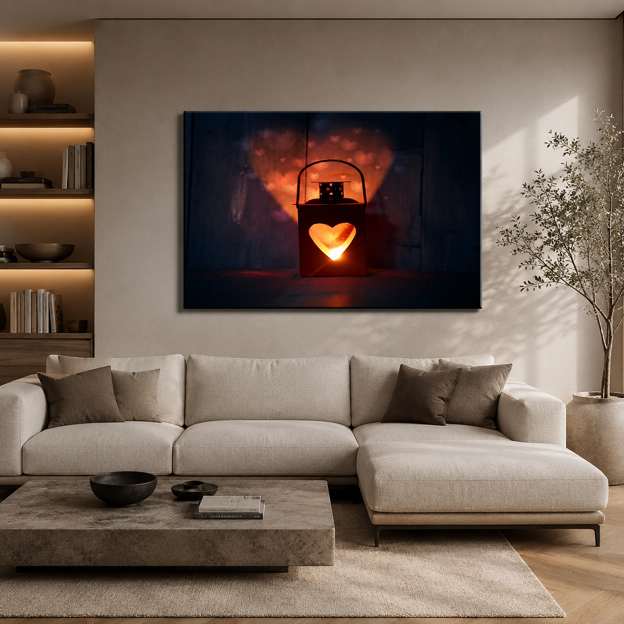 Stampa Quadro Canvas su Tela Retroilluminata con luce a LED  Lanterna accesa N111