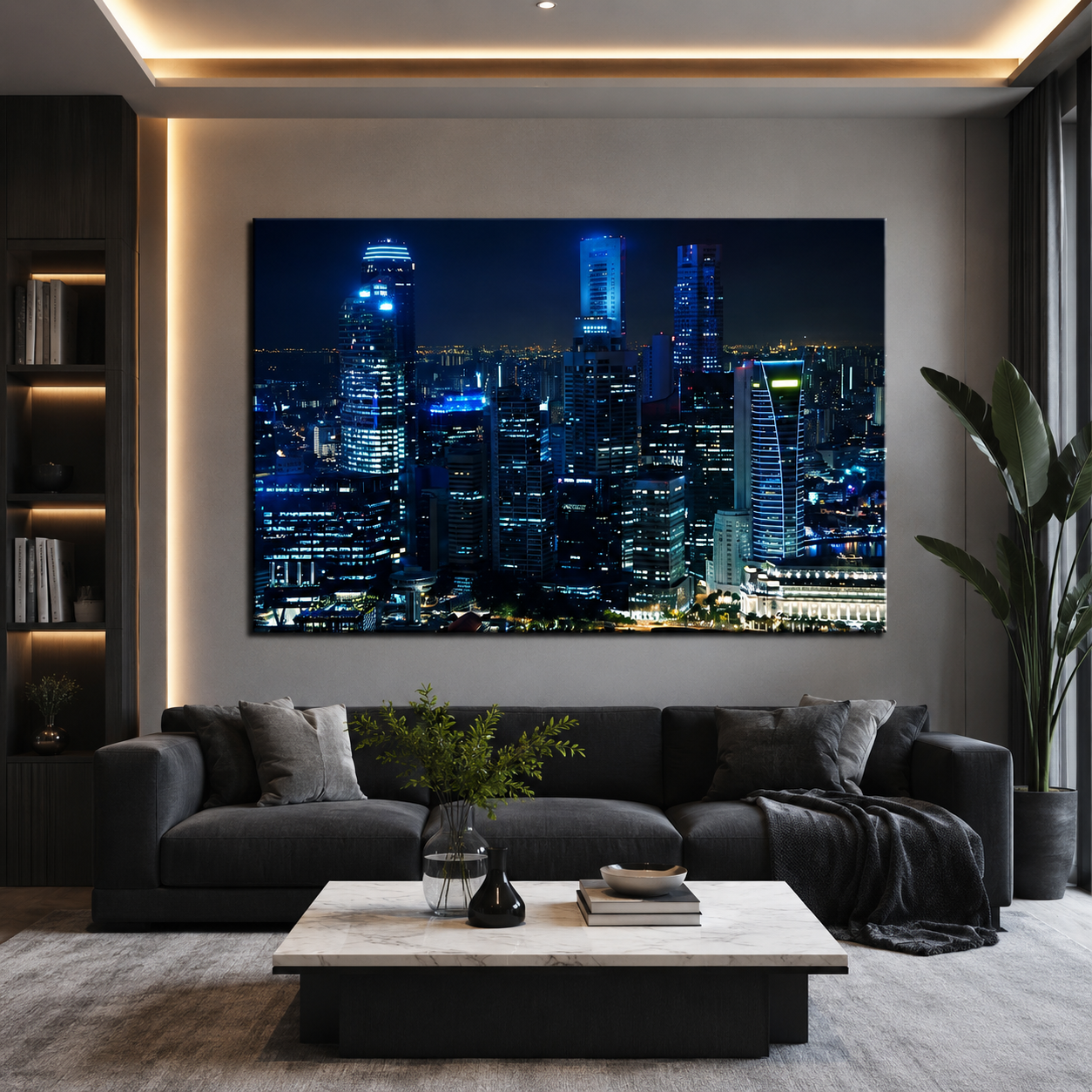 Stampa Quadro Canvas su Tela Retroilluminata con luce a LED Singapore N104