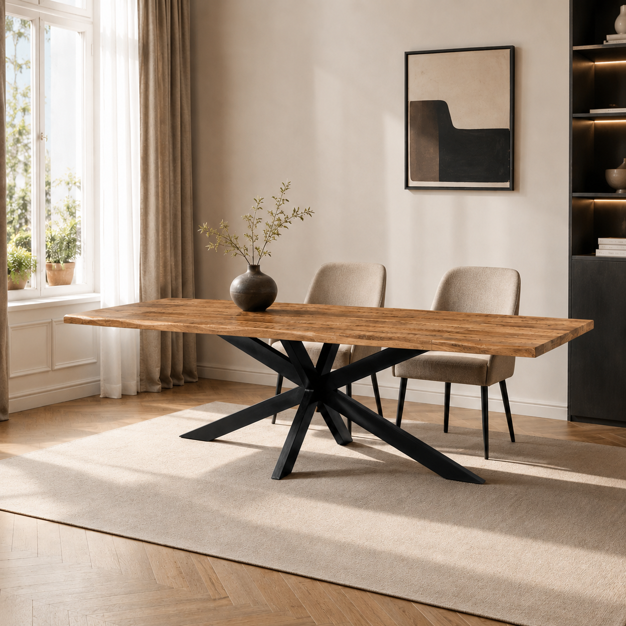 Tavolo Legno di Acacia Daytona 160x85 cm Allungabile a 240 cm