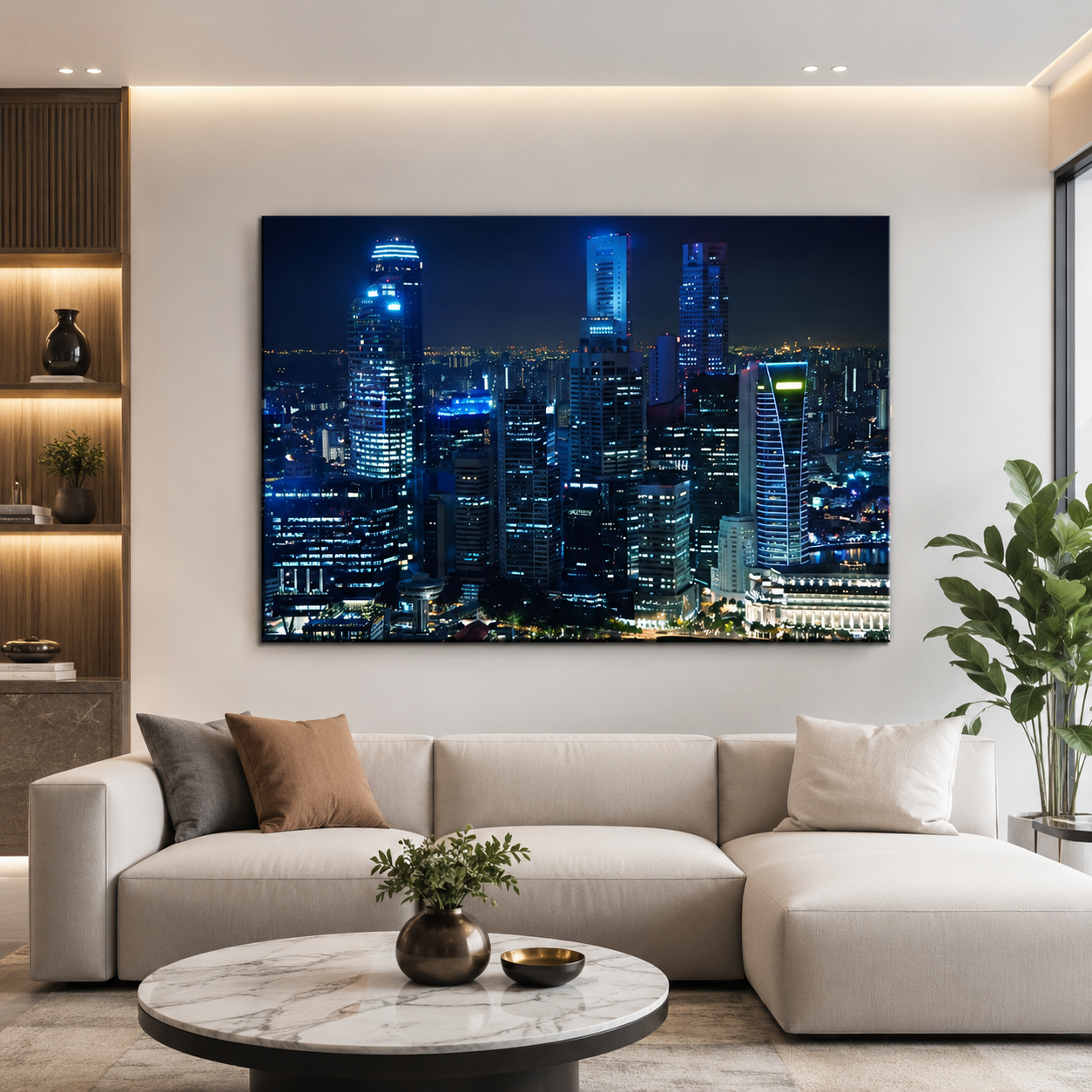 Stampa Quadro Canvas su Tela Retroilluminata con luce a LED Singapore N104