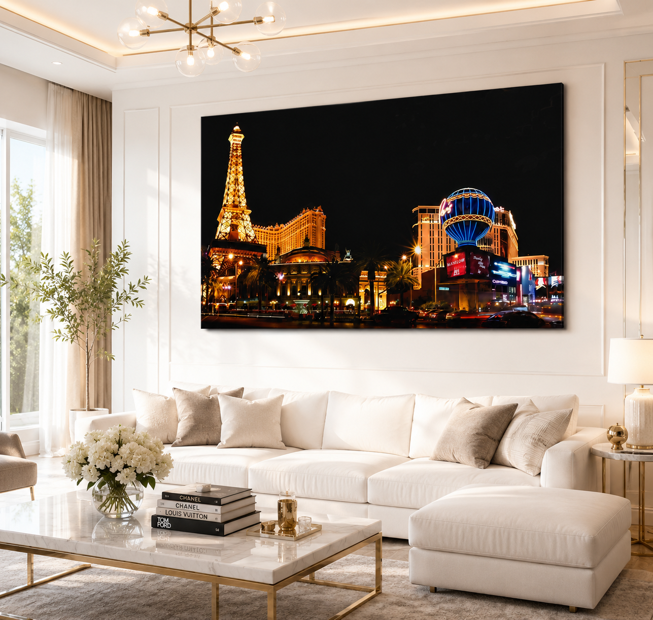 Stampa Quadro Canvas su Tela Retroilluminata con luce a LED Las Vegas City N103