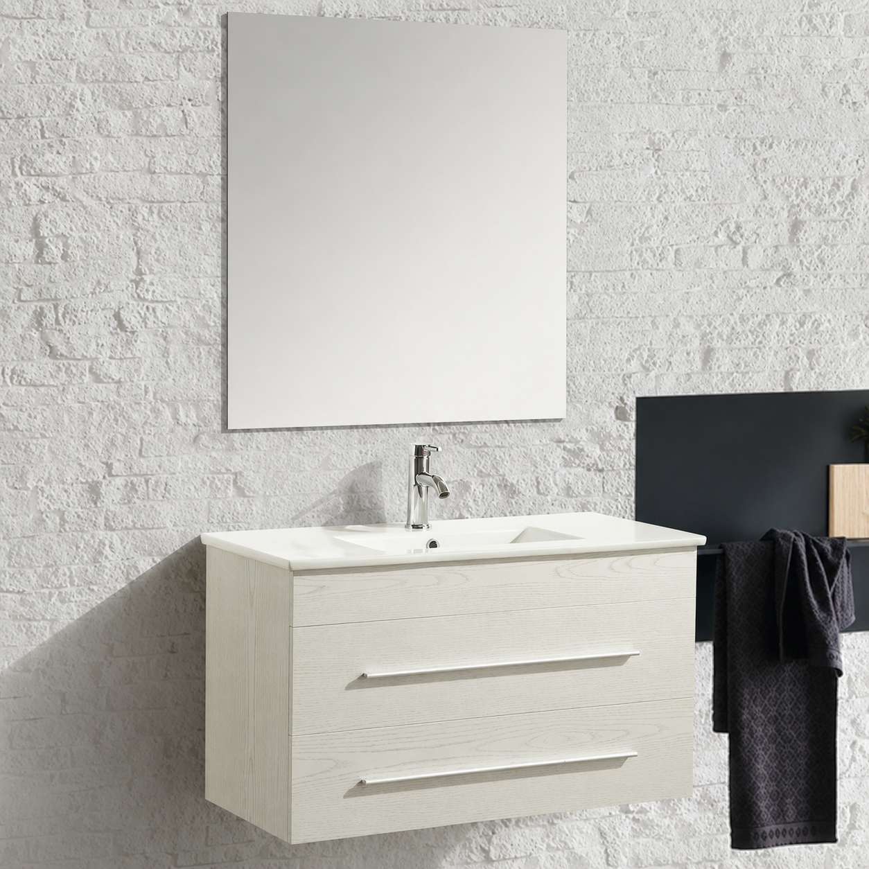 Mobile Arredo Bagno Angy 90 cm Sospeso Moderno Bianco