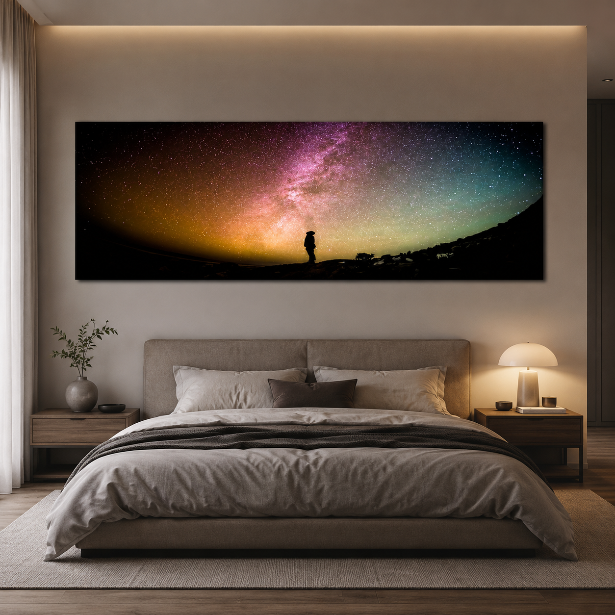 Stampa Quadro Canvas su Tela con luce a LED Lo spazio N122