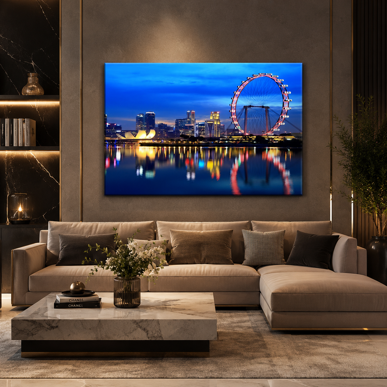 Stampa Quadro Canvas su Tela Retroilluminata con luce a LED Singapore N101