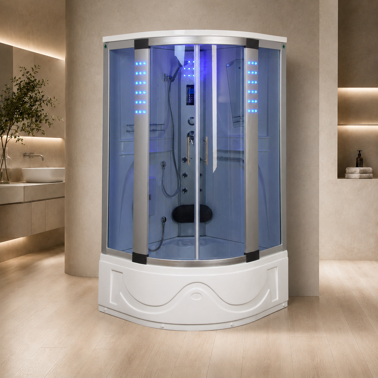 Doccia Idromassaggio con Vasca Texas 105x105 Sauna, Bagno Turco