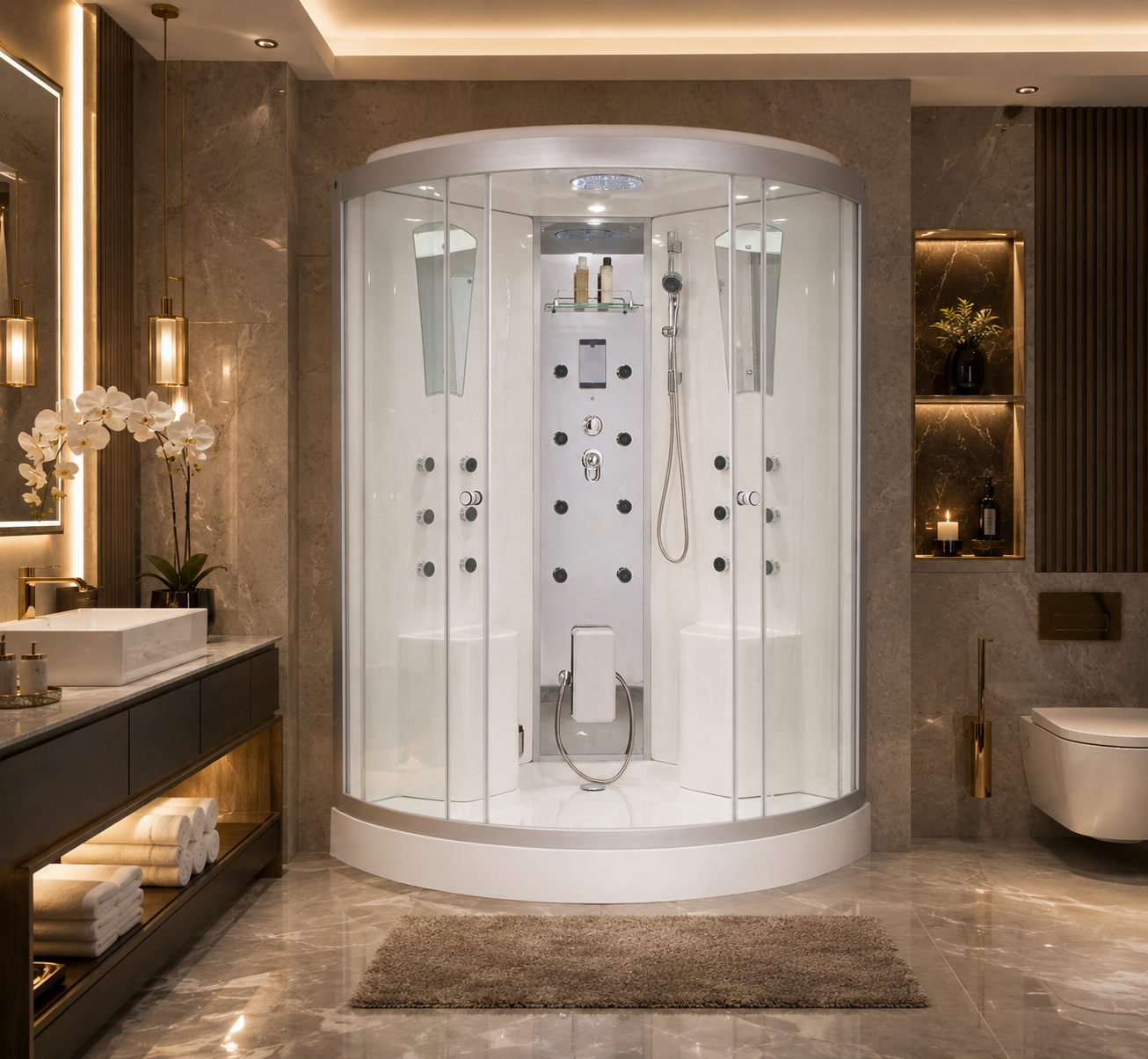 Box Doccia Idromassaggio Space 130x130 Sauna, Bagno Turco