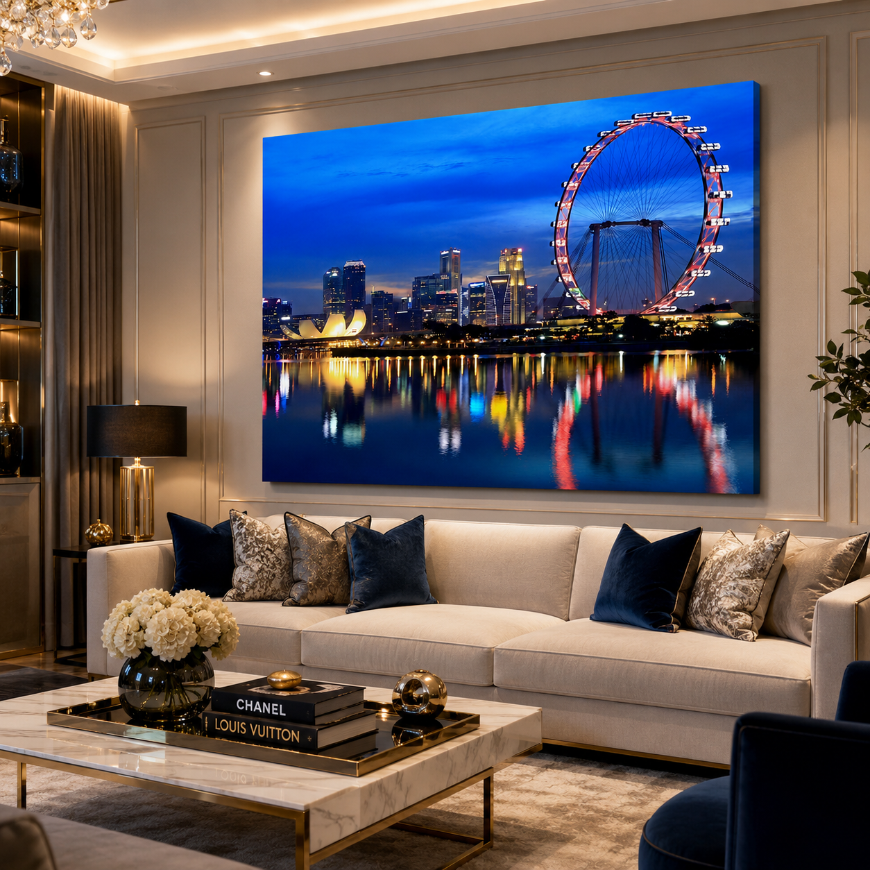 Stampa Quadro Canvas su Tela Retroilluminata con luce a LED Singapore N101