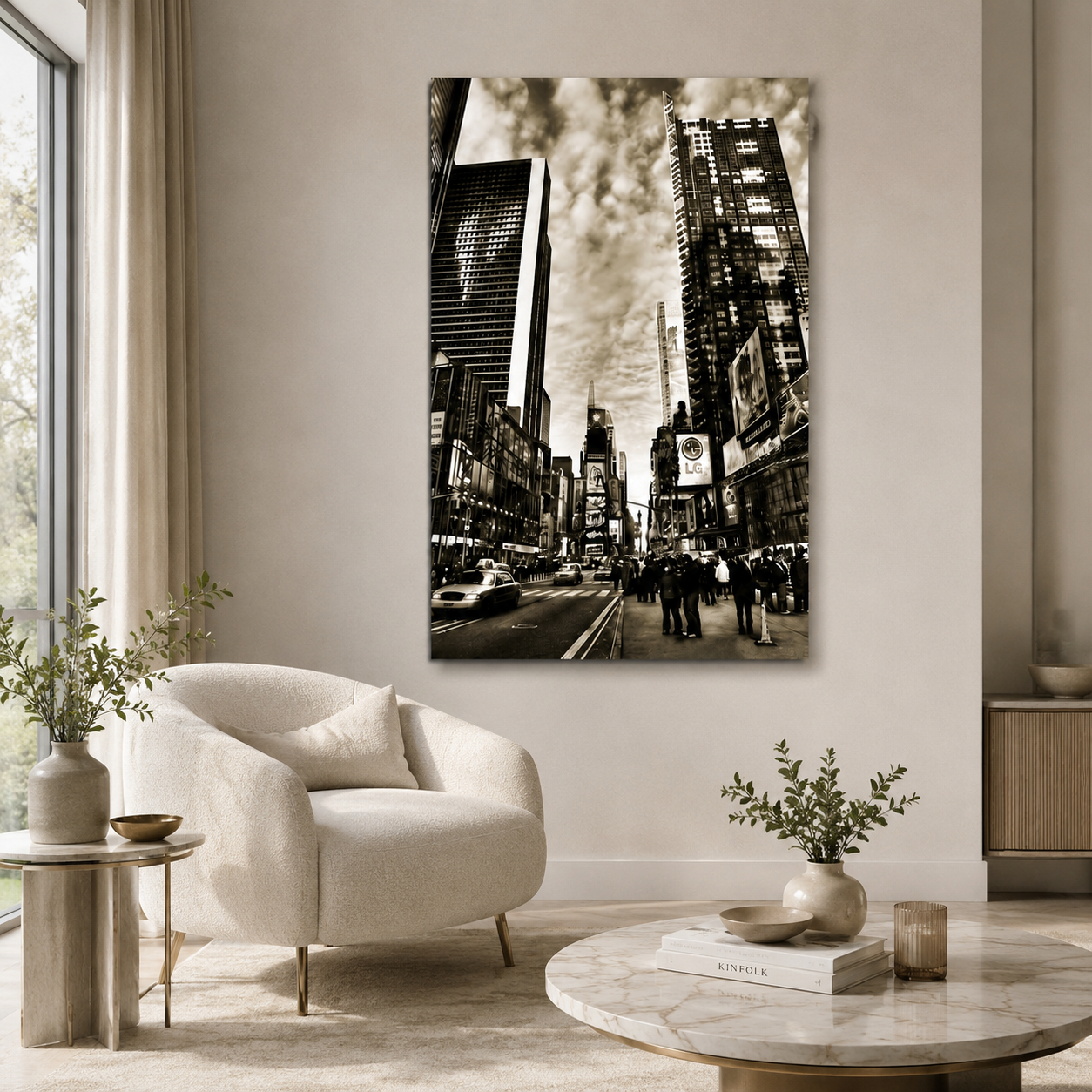 Quadro Stampa su Tela di Immagine Metropolitana Bianco Nero N79