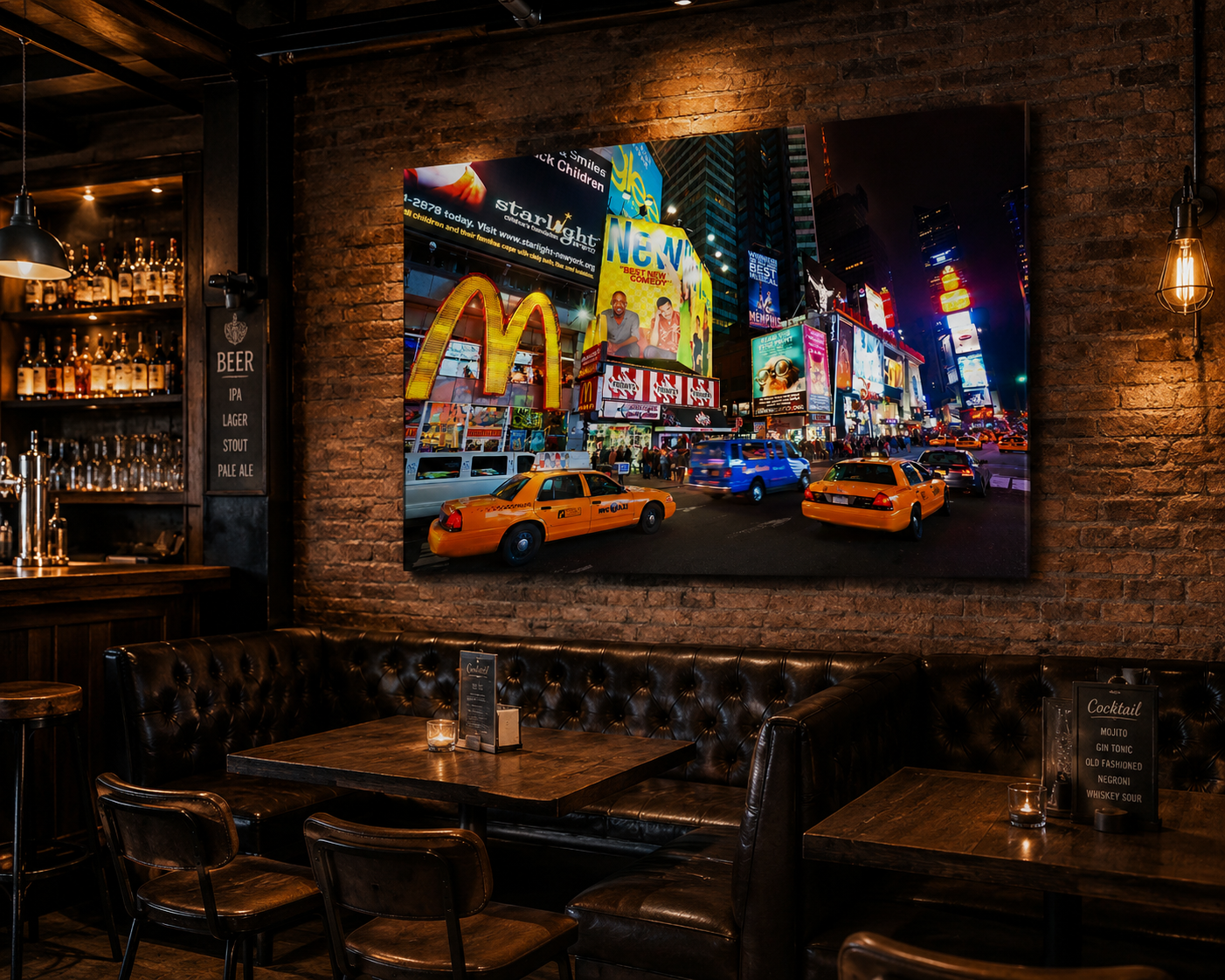 Stampa Quadro Canvas su Tela Retroilluminata con luce a LED di New york City N106
